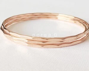 Brazaletes de cobre para mujer, brazaletes apilables brazaletes martillados conjunto de 3 brazaletes HL16 - Imagen 1 de 3