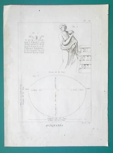 RÖMISCHE Beerdigung Cinerary Urnen Frau im Toga Kleid Muster - 1804 Kupferstich - Bild 1 von 1