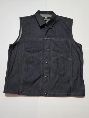 (#C) VINTAGE MARITHE FRANCOIS GIRBAUD BLUE DENIM JEAN VEST MENS SIZE XXXL VGC - Photo 1/4