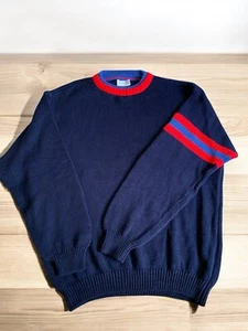 Mens Vtg 80s NOS NWOT Benneton Cotton Chunky Oversized C sweater sz 52 XL 1980s - Picture 1 of 5