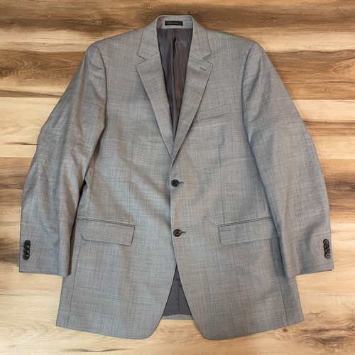Blazer Michael Kors uomo 42L grigio foderato lana 2 bottoni cappotto giacca sportiva