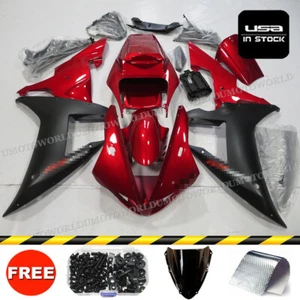Fit for Yamaha YZF R1 2002-2003 Red Black Injection ABS Fairing Kit Body + Bolts - Picture 1 of 15