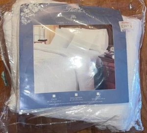 New Shiloh 100 % Cotton Quilt Full/ Queen Fringed Edge Off White - Picture 1 of 4