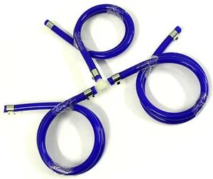 1.5M 4MM I.D Blue Silicone Vacuum Boost Vac Hose Pipe Tube T piece & 6 Clamps - Picture 1 of 3