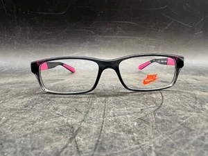 Kids Youth Nike Eyeglasses Girls 5534 Full Frame Square Black Hot Pink Clear - Picture 1 of 10