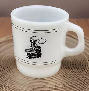 Galaxy Milk Glass Cass Railroad tazza caffè retrò vintage treno - Foto 1 di 9