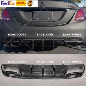 For Benz W205 C250 C300 C43 C63 15-20 Rear Bumper Diffuser Spoiler Carbon Fiber - Picture 1 of 3
