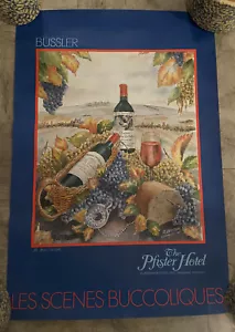 R. Bussler Les Scenes Buccolique SIGNED Poster 1981 Pfister Hotel 29 x 20" - Picture 1 of 7