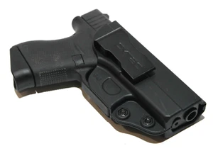 For Glock 43 (G43) 9mm Pistol - IWB Concealed Carry Gun Holster (Black Polymer) - Picture 1 of 10