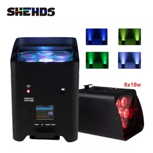 Uplight Wifi APP Wireless Control 6x18w RGBWAUV Battery LED Par Light - Picture 1 of 12