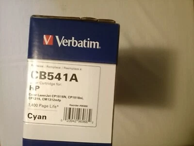 Nuevo - Cartucho láser cian Verbatim CB541A 125A para HP CP1215 Foto 1 de 4