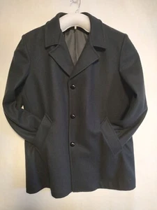 Brigantine Navy Blue Wool Blend Coat 3 Button Lined USA Sz 46 VTG Classic Preppy - Picture 1 of 13