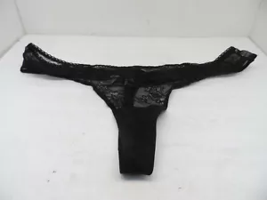 Adore Me Women's Lace Mesh Risque Thong 07756 Black Size 0X - Picture 1 of 3