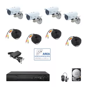 KIT VIDEOSORVEGLIANZA AHD IP CLOUD DVR 4 CANALI 4 TELECAMERE HD IR 5 MPX HD 5... - Foto 1 di 5