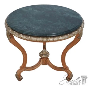 L62227EC: Italian Style Green Marble Top Round Lamp Table - Picture 1 of 12
