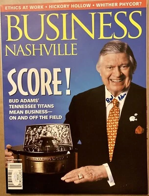 Bud Adams - Signed / Autographed - Nashville Business Magazine - TN Titans - JSA - Image 1 of 2