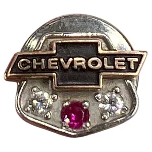 Vintage Chevrolet 10K Gold Ruby Diamond Bowtie 25 Year Service Award Pin - Picture 1 of 6