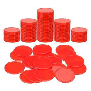 200 piezas fichas de póquer de plástico de 1,5", contadores de aprendizaje marcadores de discos, rojo - Imagen 1 de 7