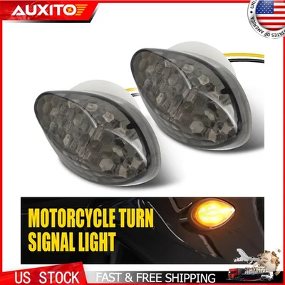 2 peças mini motocicleta LED sinais de seta luz indicadora lâmpada âmbar - Imagem 1 de 4