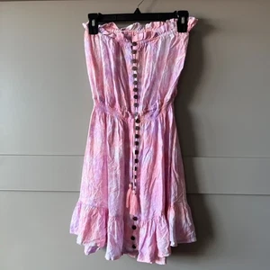 Tiare Hawaii Revolve Ryden Minikleid Schwimmen Überziehen One Size Rosa Strand Tropical - Bild 1 von 11