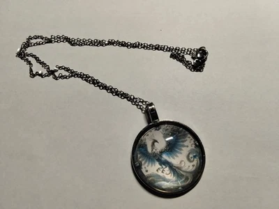 Halskette mit Anhänger Amulett / PHÖNIX - Bild 1 von 4