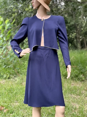 Traje Falda Vintage Sonia Rykiel Paris Azul Marino | Años 80 Talla UE 38/ EE. UU. S FRANCIA Foto 1 de 4