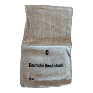Geldsack Deutsche Bundesbank Münzen Beutel Münzsack Leinensack Original Größe C - Bild 1 von 2