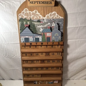 Landhauskern ewiger Kalender aus Holz - Monate Daten komplett Vintage - Bild 1 von 6