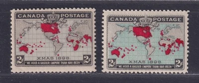 Canada Scott 85-86 MH/MNH 1899 2¢ Penny Postage Christmas Issue SCV $140 - Image 1 of 2