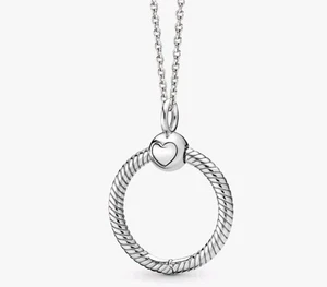 Pandora Moments Small O Ring Pendant Necklace 45cm  S925 ALE - Picture 1 of 9