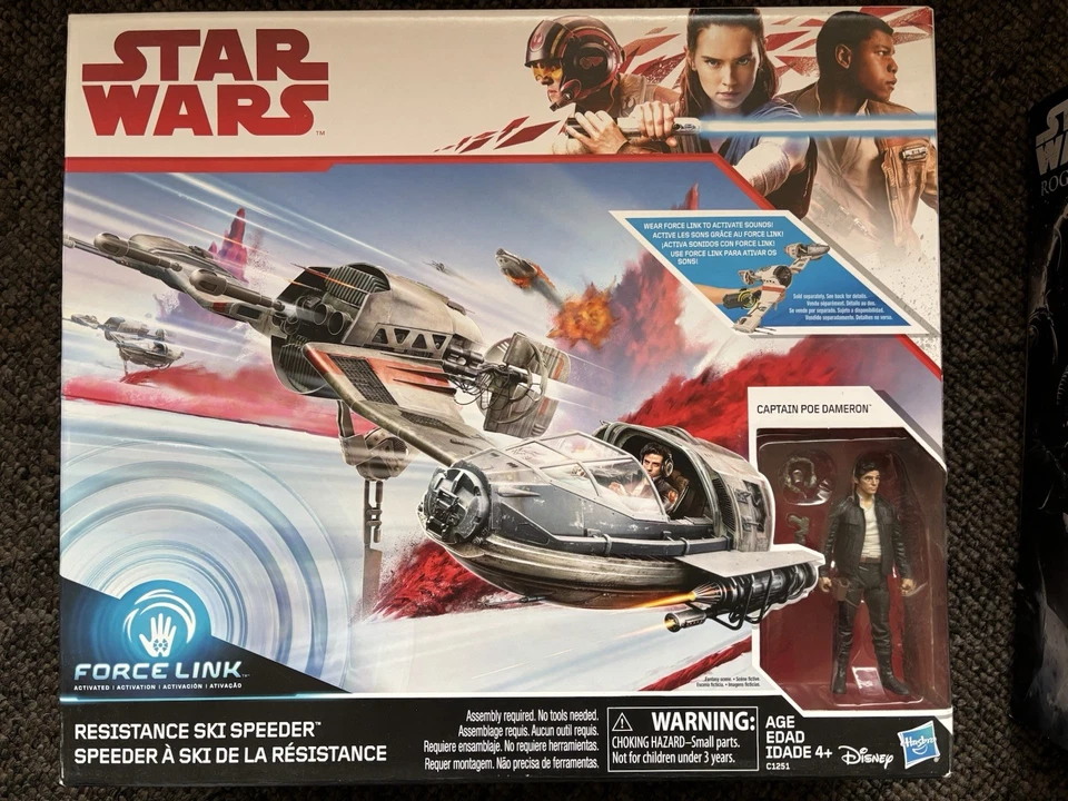 Star Wars Last Jedi Force Link Resistance Ski Speeder Poe 3.75" Brand New Sealed - image 1 of 1