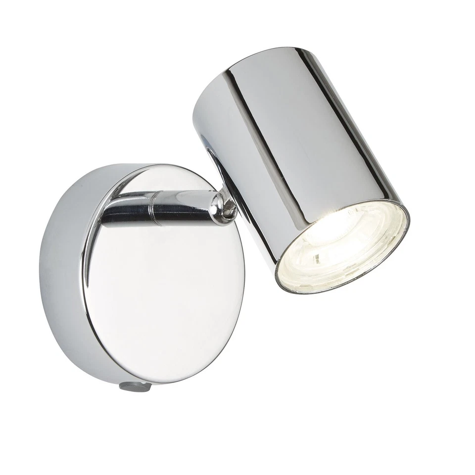 Plafoniera Contemporanea Rollo Acciaio Cromo Vetro Trasparente Led 4,3W 3000K - Immagine 1 di 4
