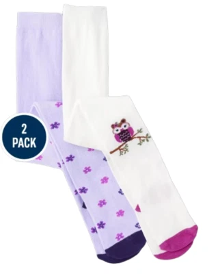 NWT Gymboree Toddler Girls MAGICAL MEADOW Owl Flower Tights Purple  2T-3T  NEW - Image 1 of 3