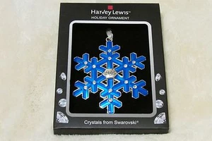 NEU Swarovski blaue Schneeflocke 2015 Urlaub Metall Kristall Ornament von Harvey Lewis - Bild 1 von 1