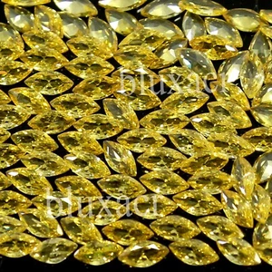 100 Stck. Lot Natürlicher Montana Gelber Saphir 4x2 mm Marquise Zertifizierter Edelstein - Bild 1 von 9