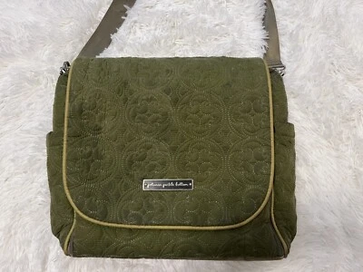Petunia Pickle Bottom Hunter Green Quilted Boxy Backpack Tote Baby Diaper Bag - Image 1 of 4