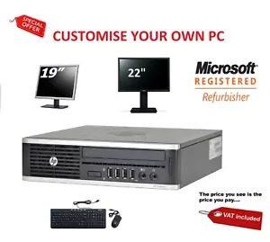 FAST Cheap Quad Core i5 Office PC HP Desktop Computer 1TB 8GB Windows 10 Monitor - Picture 1 of 3