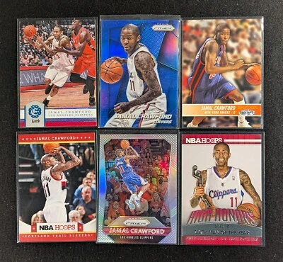 Lote de (6) Jamal Crawford, incluyendo Prizm Silver 2015, Prizm Blue Mojo y más Foto 1 de 2