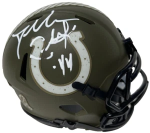 DALLAS CLARK SIGNED COLTS SALUTE TO SERVICE FOOTBALL MINI HELMET JSA - Picture 1 of 3