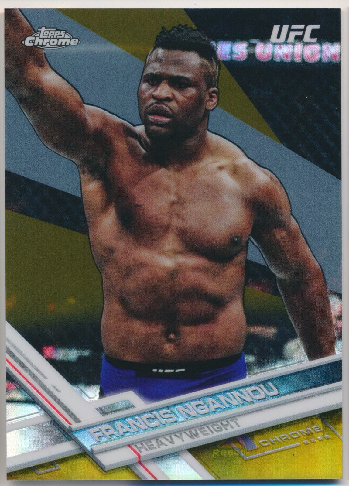 2017 TOPPS CHROME FRANCIS NGANNOU GOLD REFRACTOR 35/50 MADE!