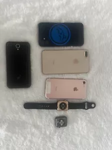 3 Apple 1 Android Phone, 2 Apple Watches, Watches Work But Are Locked Parts Only - Picture 1 of 6
