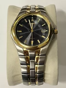 Citizen Eco-Drive Watch Men 35mm Silver/Gold Tone E111-K15699 Tested & Working - Picture 1 of 9