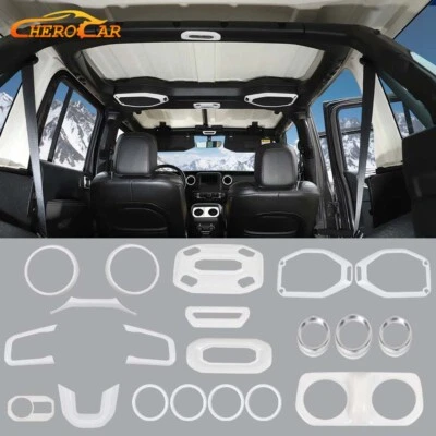 20pcs Interior Decor Trim Kit Cover Overlay Set For Jeep Wrangler JL JT 2018+ - Image 1 of 4