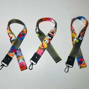 Disney Theme Colorful Lanyard Keychain Badge ID Holder with FREE GIFT - Picture 1 of 8