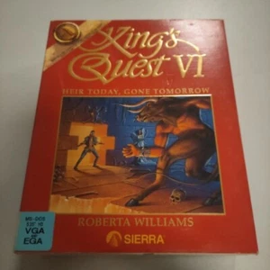 King's Quest VI 6 Raro Rojo CAJA GRANDE PC MS-DOS WIN Sierra 5.25" VGA EGA 5 1/4 - Imagen 1 de 23