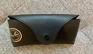Ray Ban Sunglasses Case Black Snap Hard Side Felt Lined Glasses Logo - Picture 1 of 5