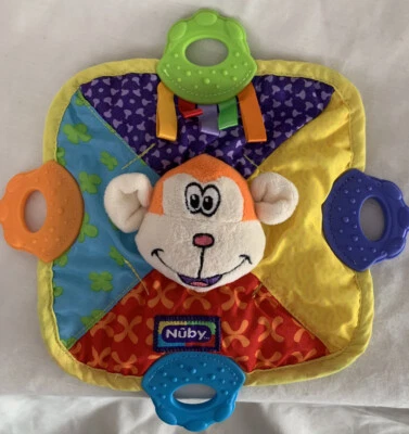 Nubby Yellow Monkey Teething Square  - Image 1 of 4