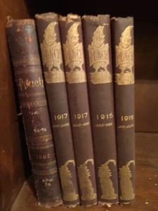 Lot 5 Lochmagazine 1867 , 1915-17 gebunden Humor England viele Stiche - Bild 1 von 3