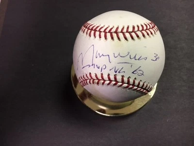 Maury Wills #30 MVP NL 1962 Inscribed Official Bud Selig Baseball Auction COA - Image 1 of 2