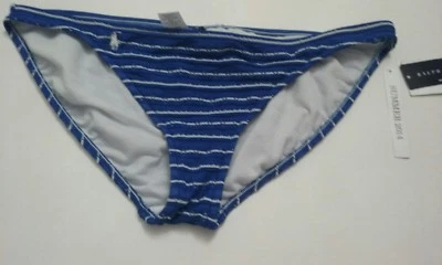 Bikini Ralph Lauren para mujer parte inferior de baño blanco/azul a rayas talla L traje de baño ☆ Foto 1 de 4